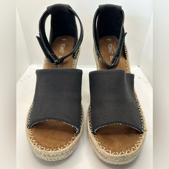 NWOT TOMS Women’s Marisol Espadrille Wedge Sandal. Size: 8.5 Color: Black - Picture 10 of 13